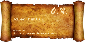 Odler Martin névjegykártya